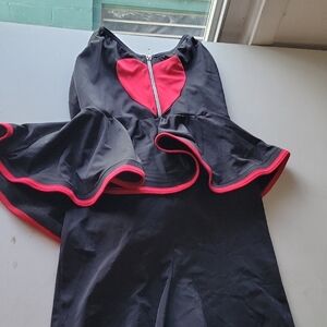 Black and Red Peplum Dress Costume Play Adult Large